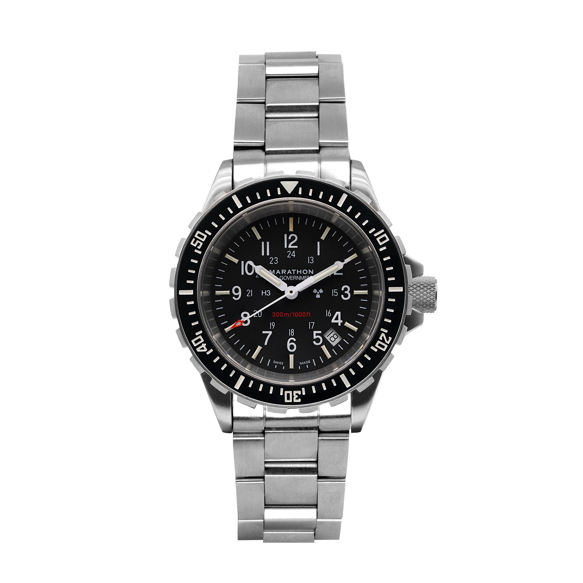 Cuarzo de buzo grande (TSAR) de 41mm con brazalete de acero inoxidable