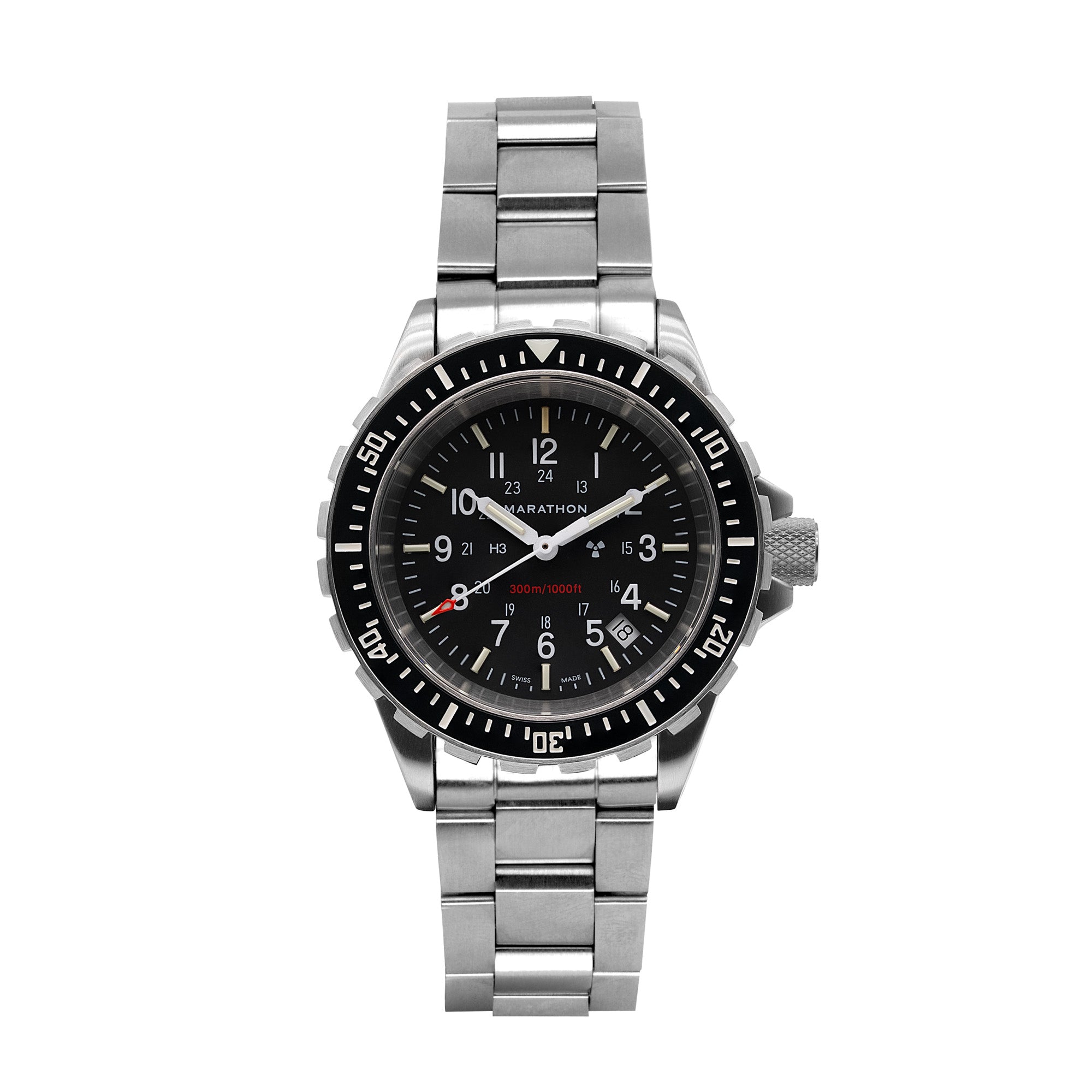 Cuarzo de buzo grande (TSAR) de 41mm con brazalete de acero inoxidable