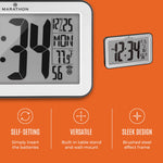 Horloge murale à réglage automatique avec 8 fuseaux horaires - Argent (avec contour noir) 