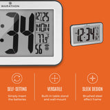 Horloge murale à réglage automatique avec 8 fuseaux horaires - Argent (avec contour noir)  image