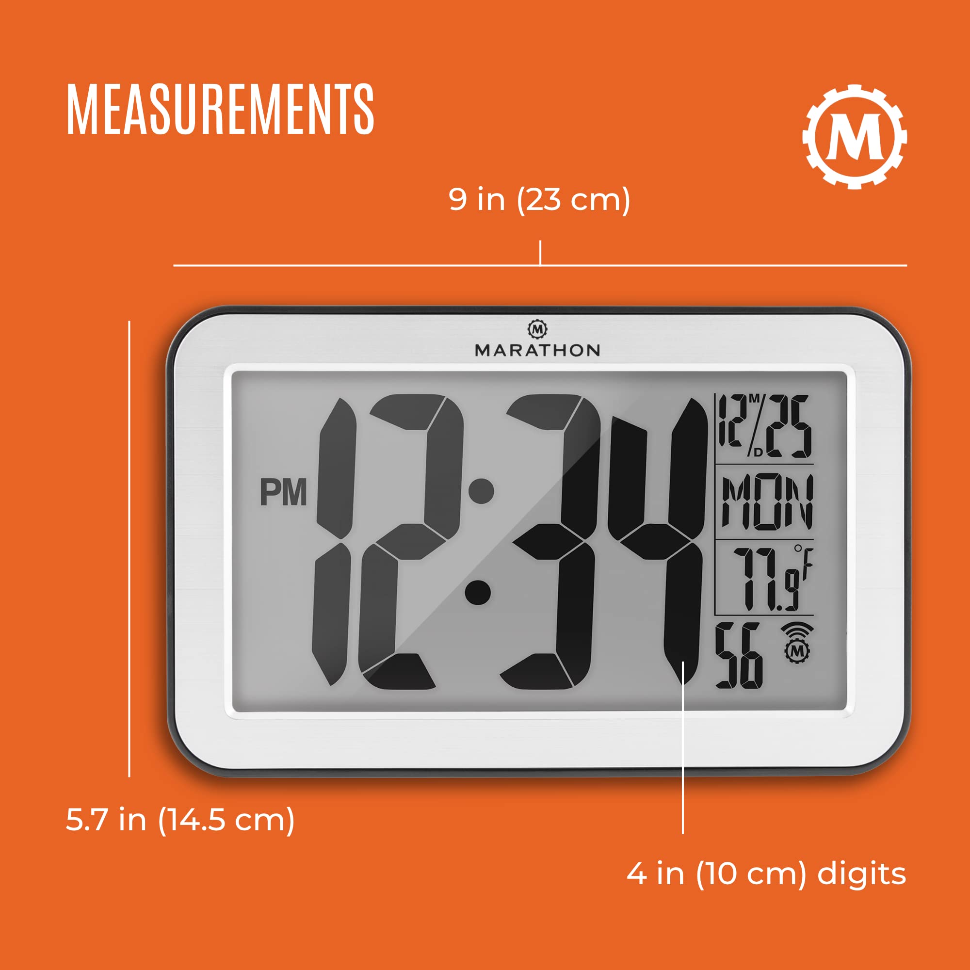 Horloge murale à réglage automatique avec 8 fuseaux horaires - Argent (avec contour noir) 