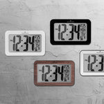 Horloge murale à réglage automatique avec 8 fuseaux horaires - Argent (avec contour noir) 