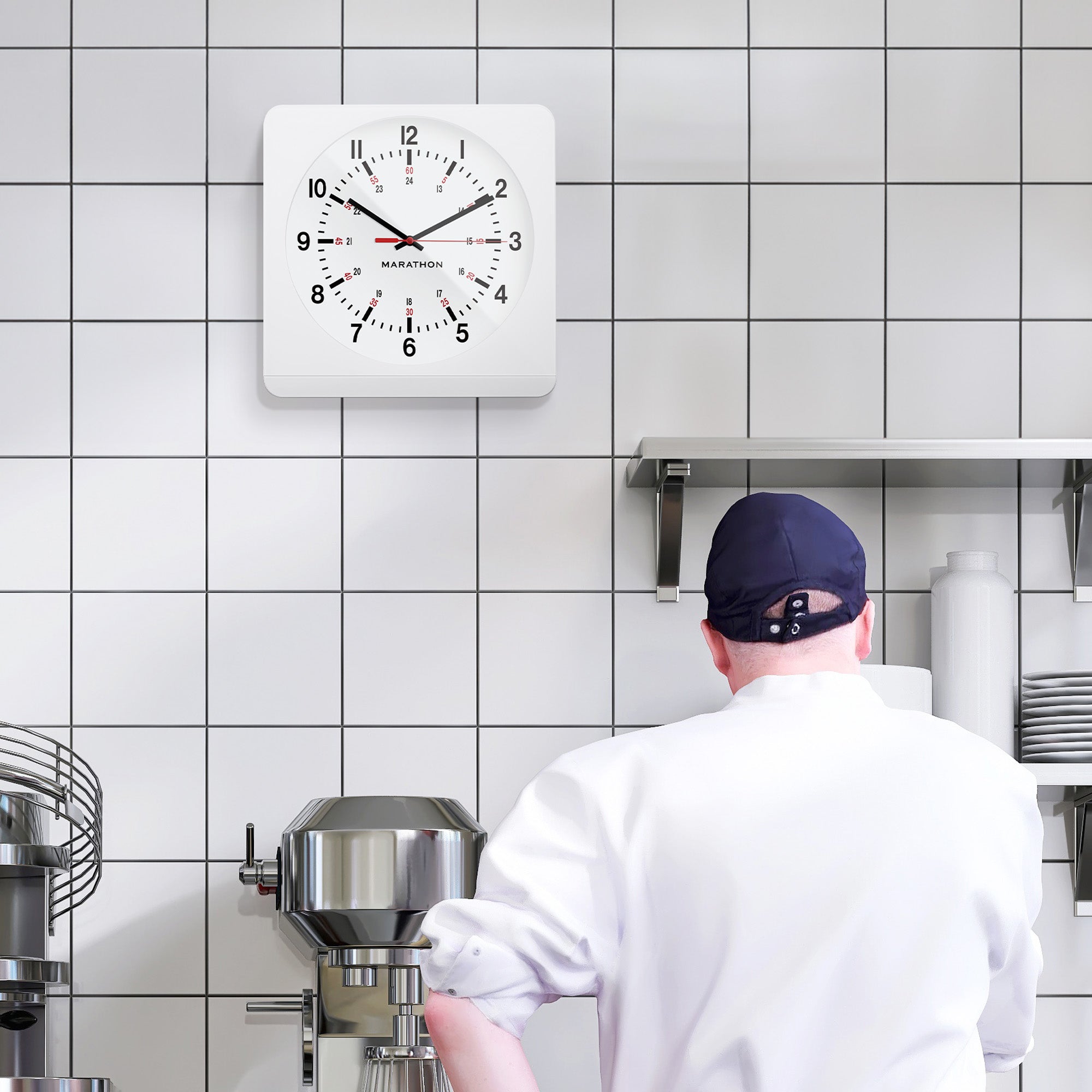 Horloge murale analogique géante de 12 pouces avec rétroéclairage automatique