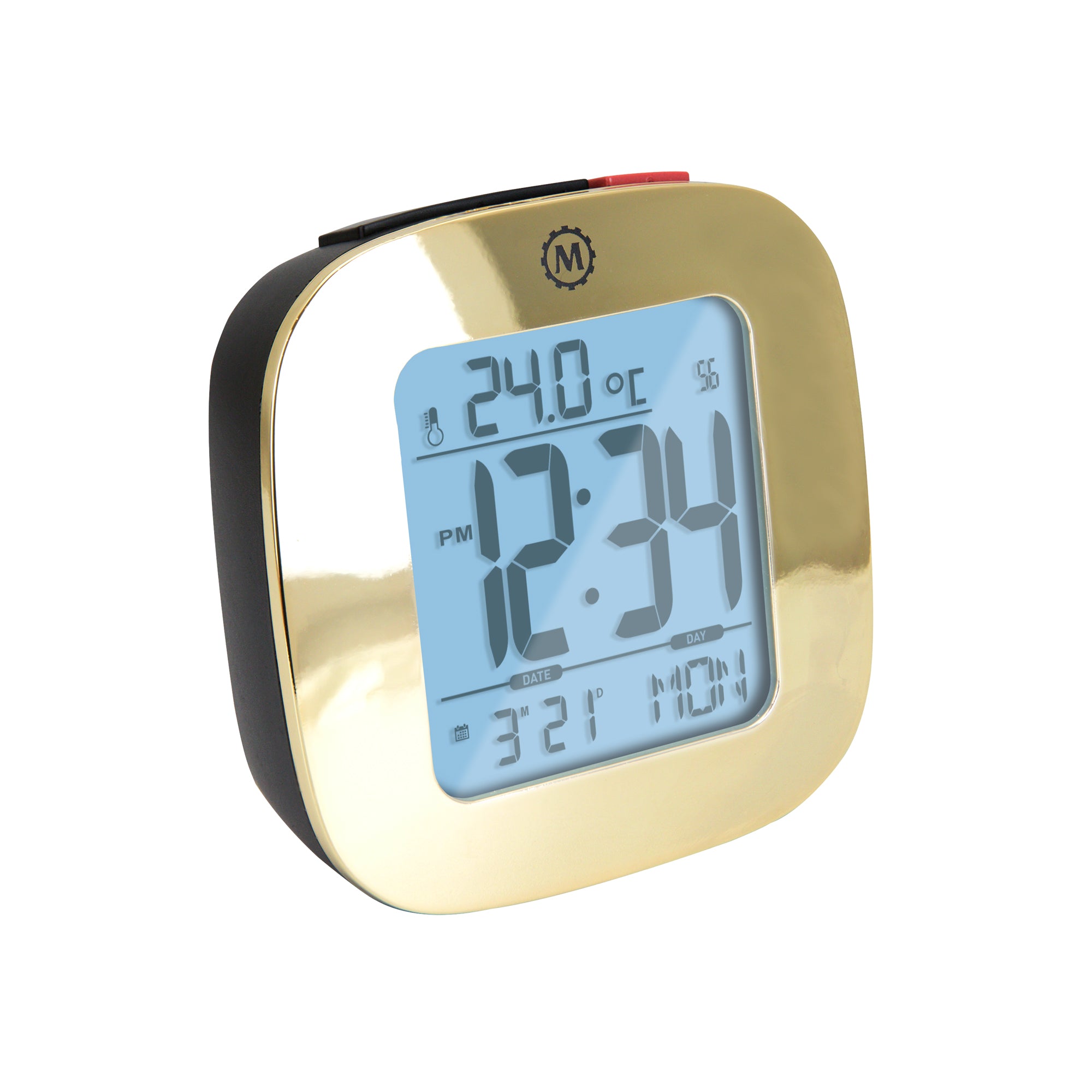 Horloge, LCD, Alarme, Mini, couleur or (25/50)