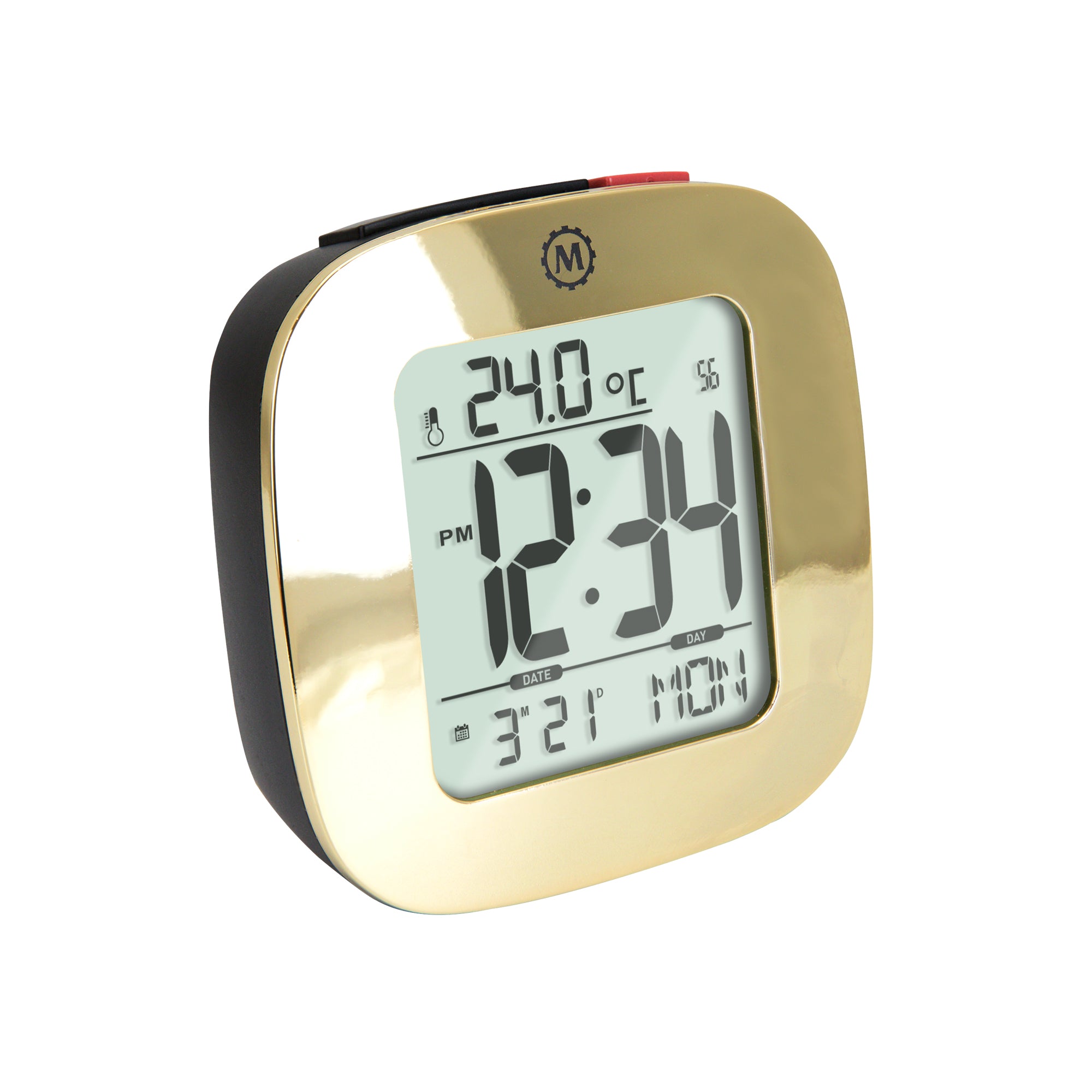 Horloge, LCD, Alarme, Mini, couleur or (25/50)