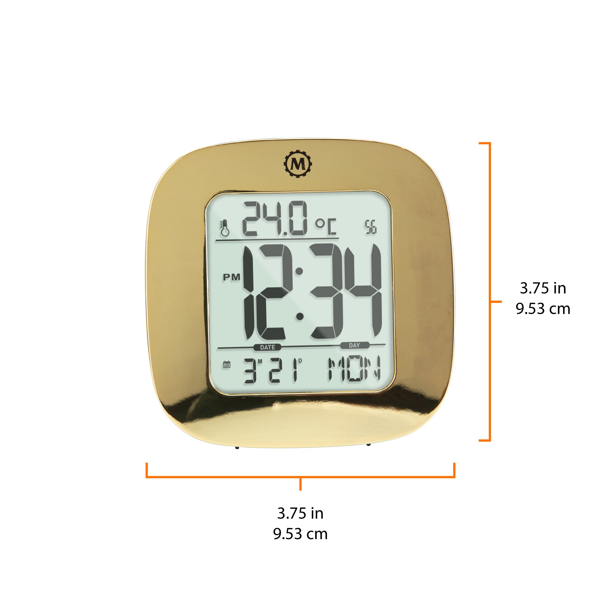 Horloge, LCD, Alarme, Mini, couleur or (25/50)