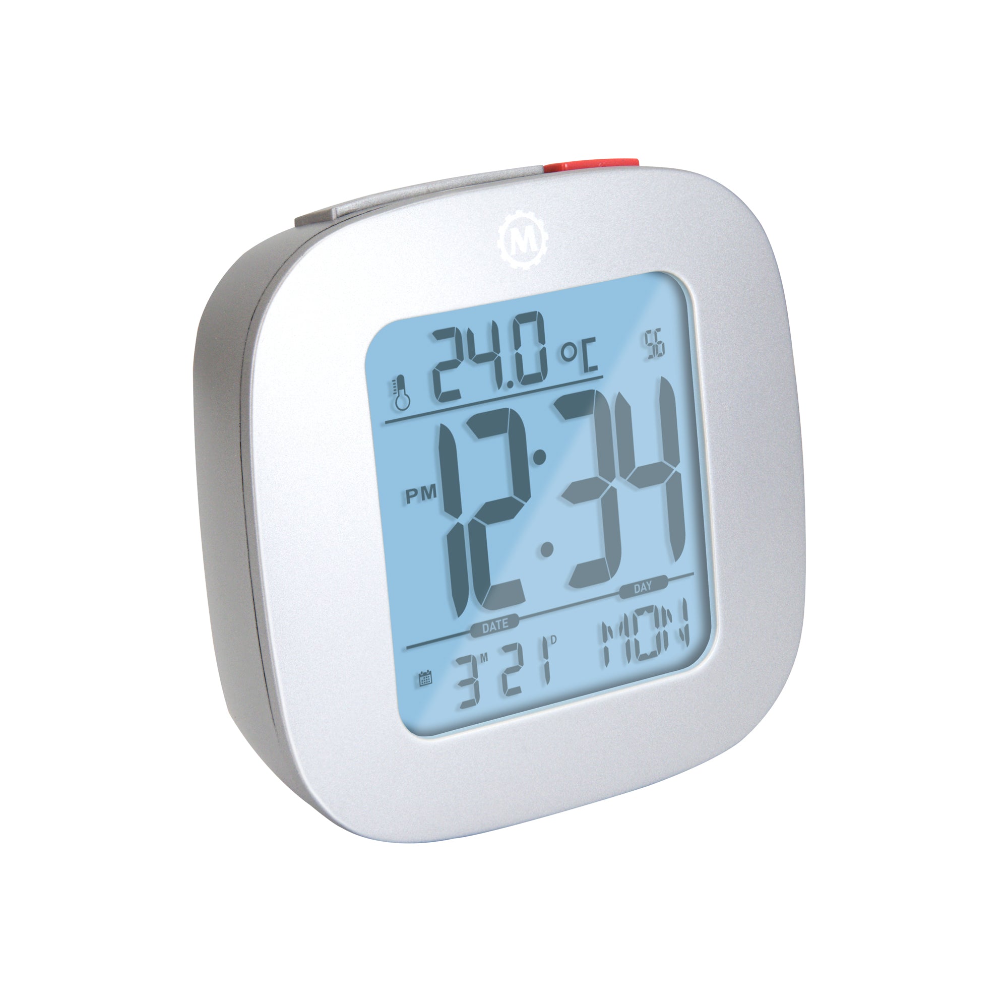 Horloge, LCD, alarme, mini, gris graphite (25/50)