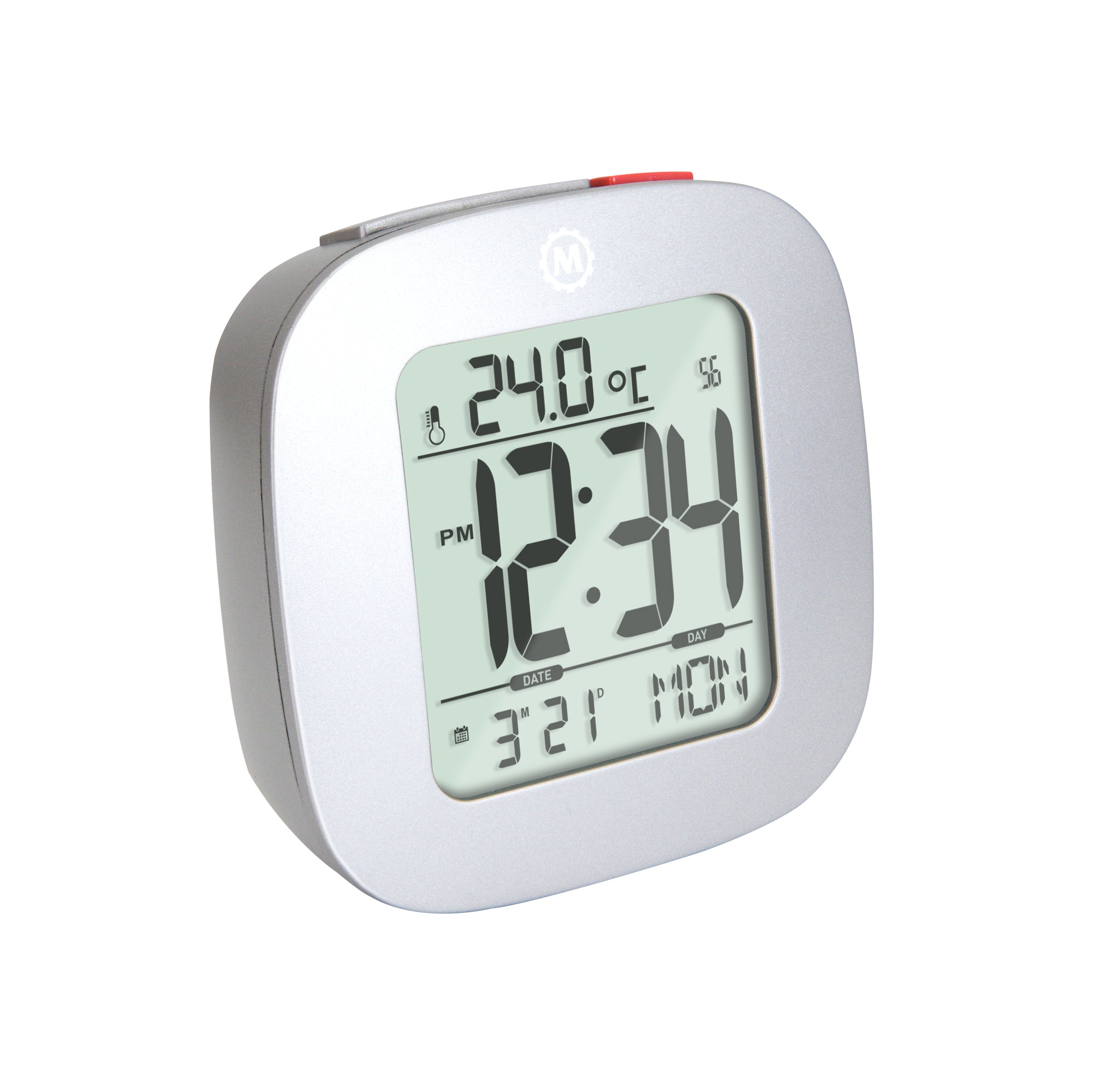 Horloge, LCD, alarme, mini, gris graphite (25/50)