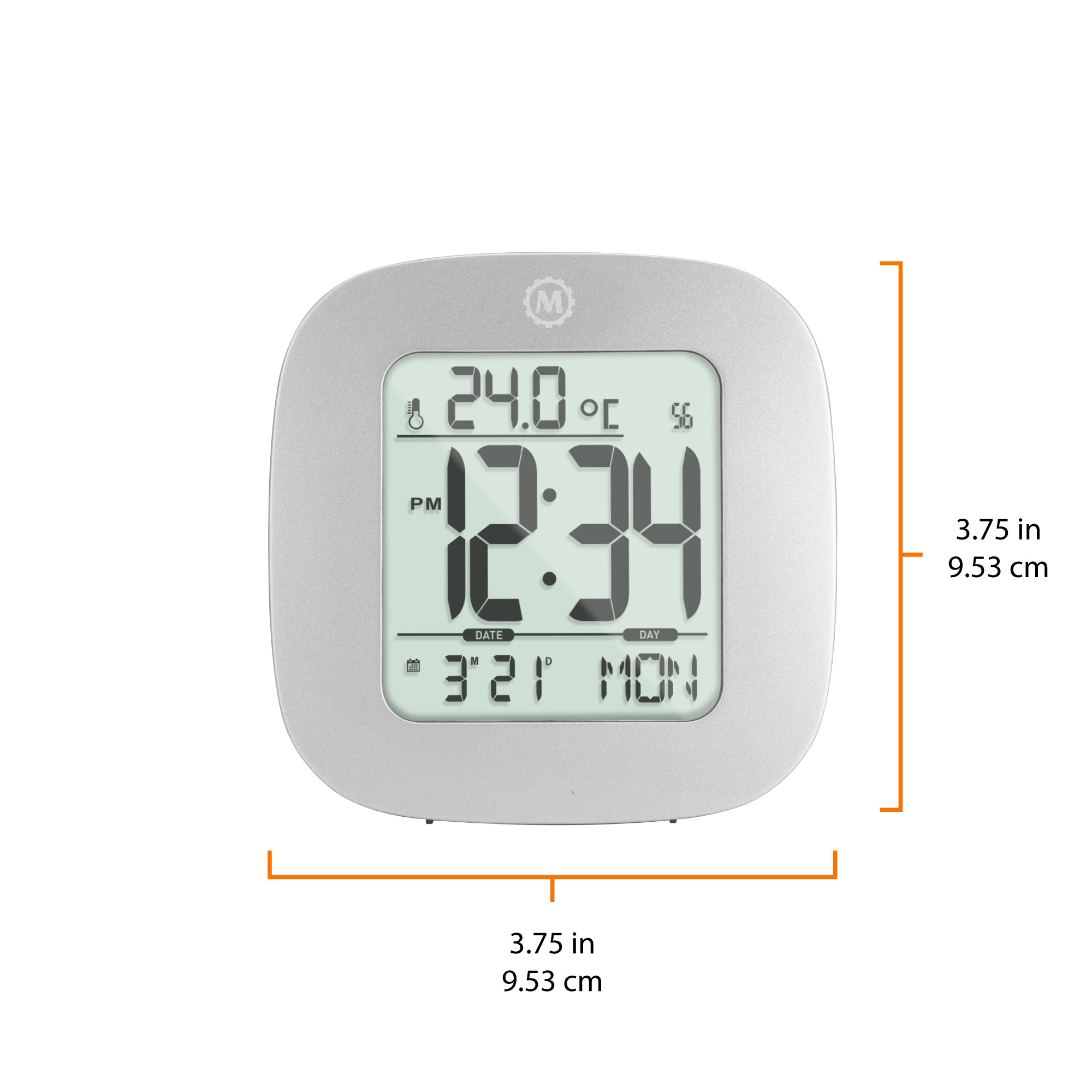 Horloge, LCD, alarme, mini, gris graphite (25/50)