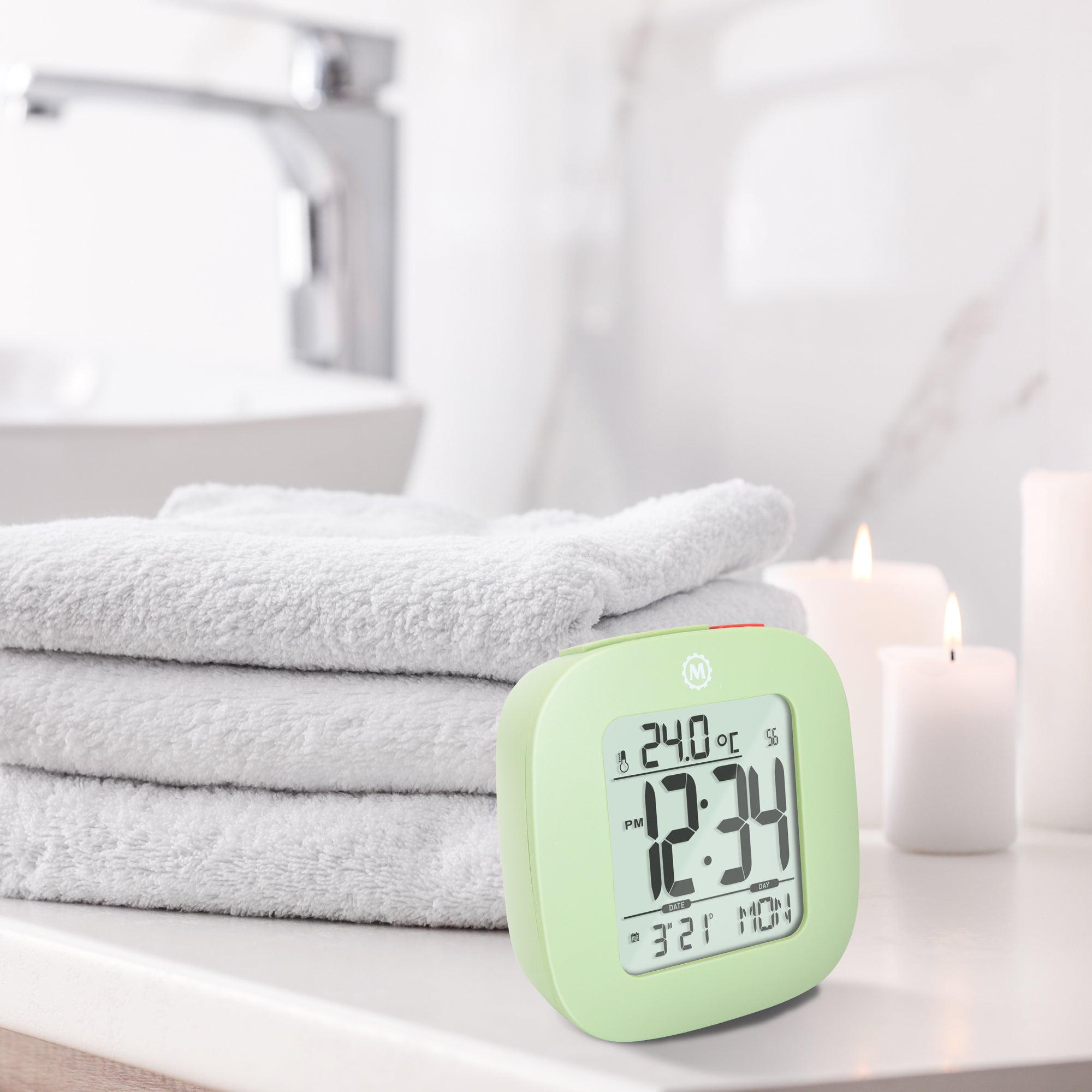 Clock, LCD, Alarm, Mini, Green - GWP