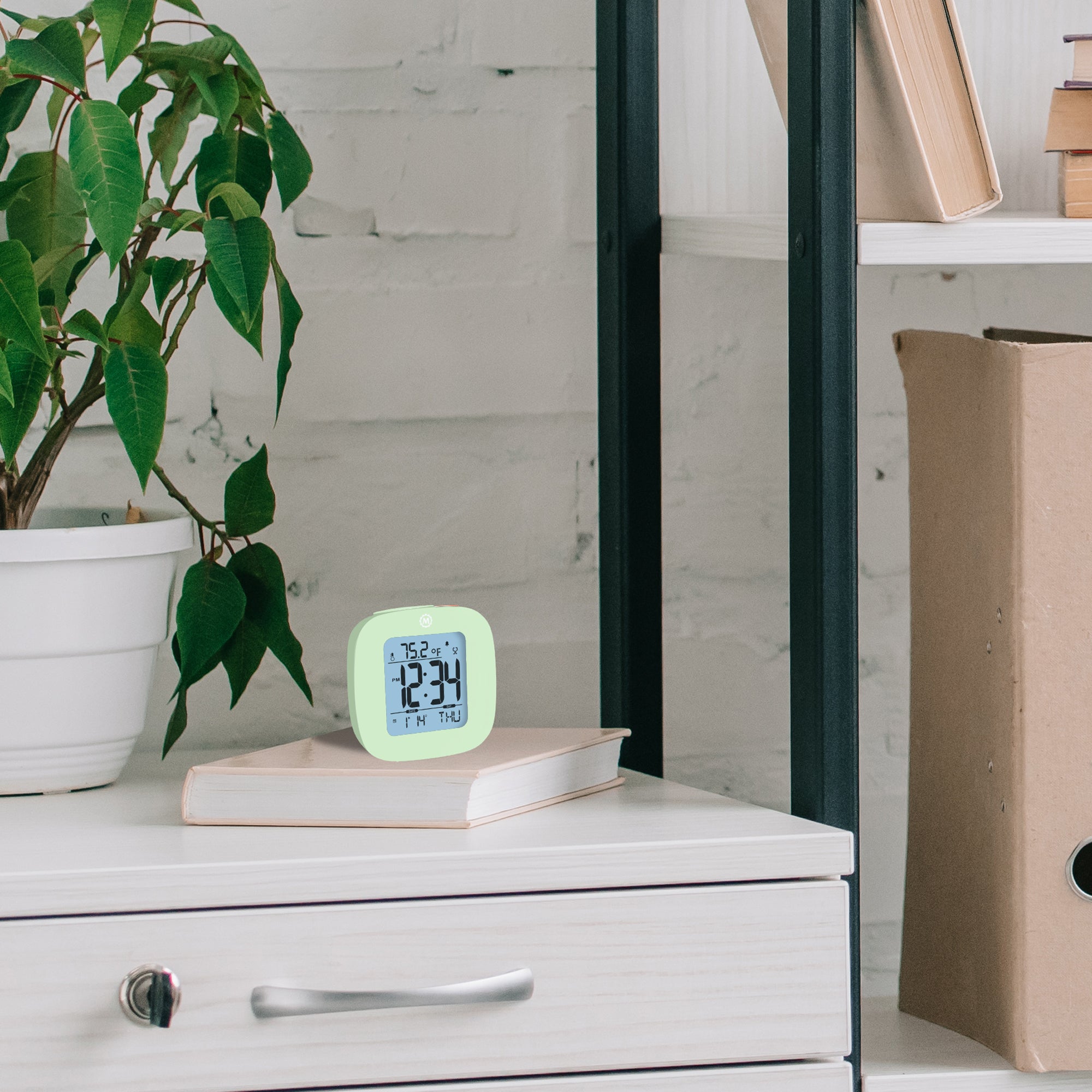 Clock, LCD, Alarm, Mini, Green - GWP
