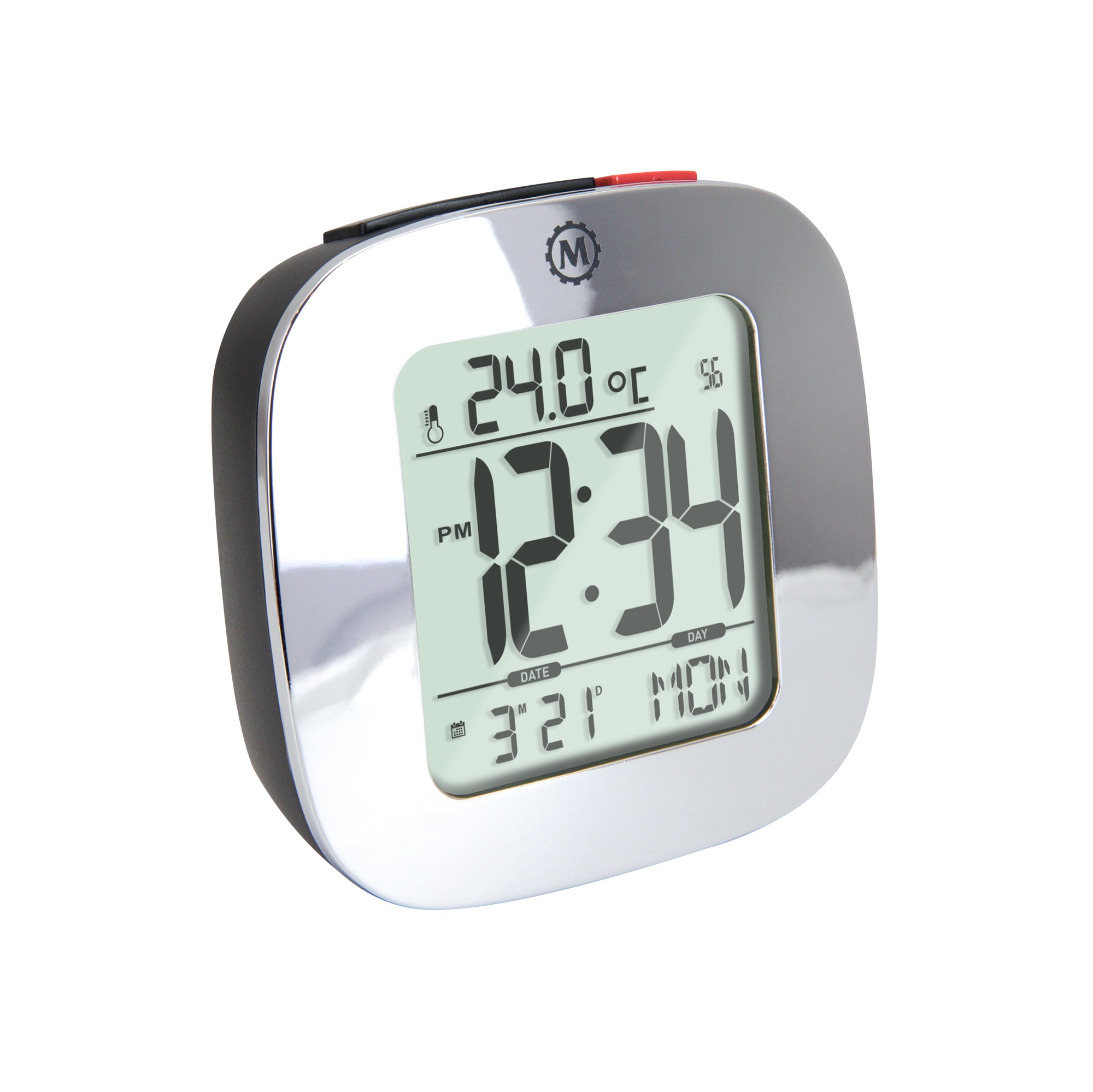 Clock, LCD, Alarm, Mini, Silver (25/50)