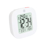 Reloj despertador compacto con temperatura y fecha