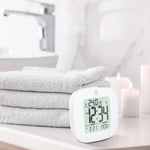 Reloj despertador compacto con temperatura y fecha