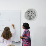 15 Inch Round Digital Wall Clock - Black