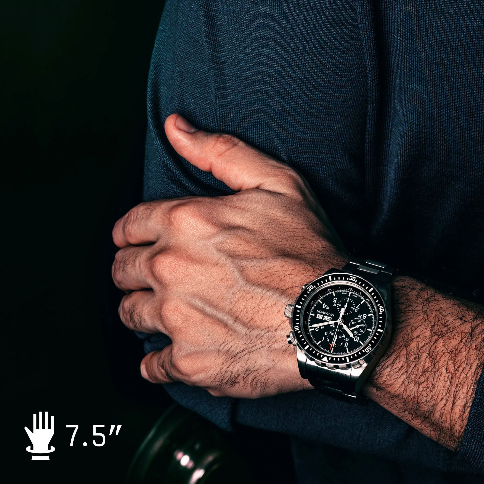 Cronógrafo automático (CSAR) Jumbo para piloto/buceador de 46mm con brazalete de acero inoxidable