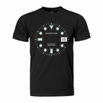 Camiseta OSAR-D de corte entallado con reloj de maratón negro brillante de medianoche