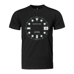 Camiseta OSAR-D de corte entallado con reloj de maratón negro brillante de medianoche