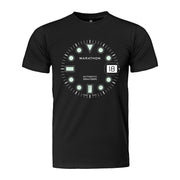 T-shirt Slim Fit noir minuit avec montre marathon OSAR-D