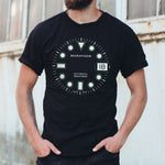 Camiseta OSAR-D de corte entallado con reloj de maratón negro brillante de medianoche