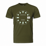 Camiseta ajustada con reloj de maratón verde brillante OSAR-D