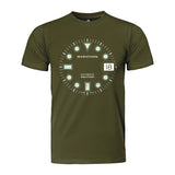 Camiseta ajustada con reloj de maratón verde brillante OSAR-D image
