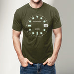 Camiseta ajustada con reloj de maratón verde brillante OSAR-D
