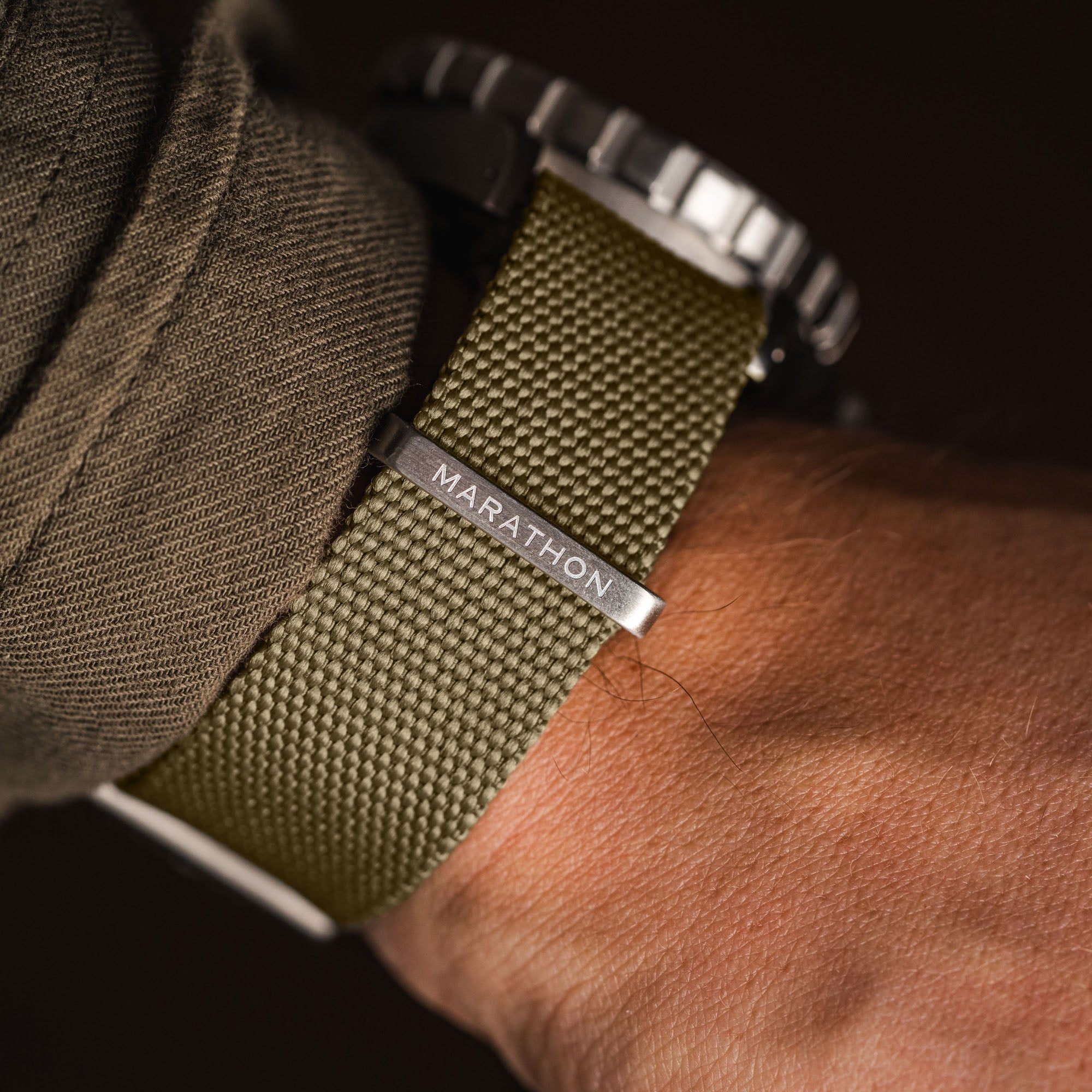 20MM Nylon Canvas DEFSTAN Strap, Brushed Steel - GWP