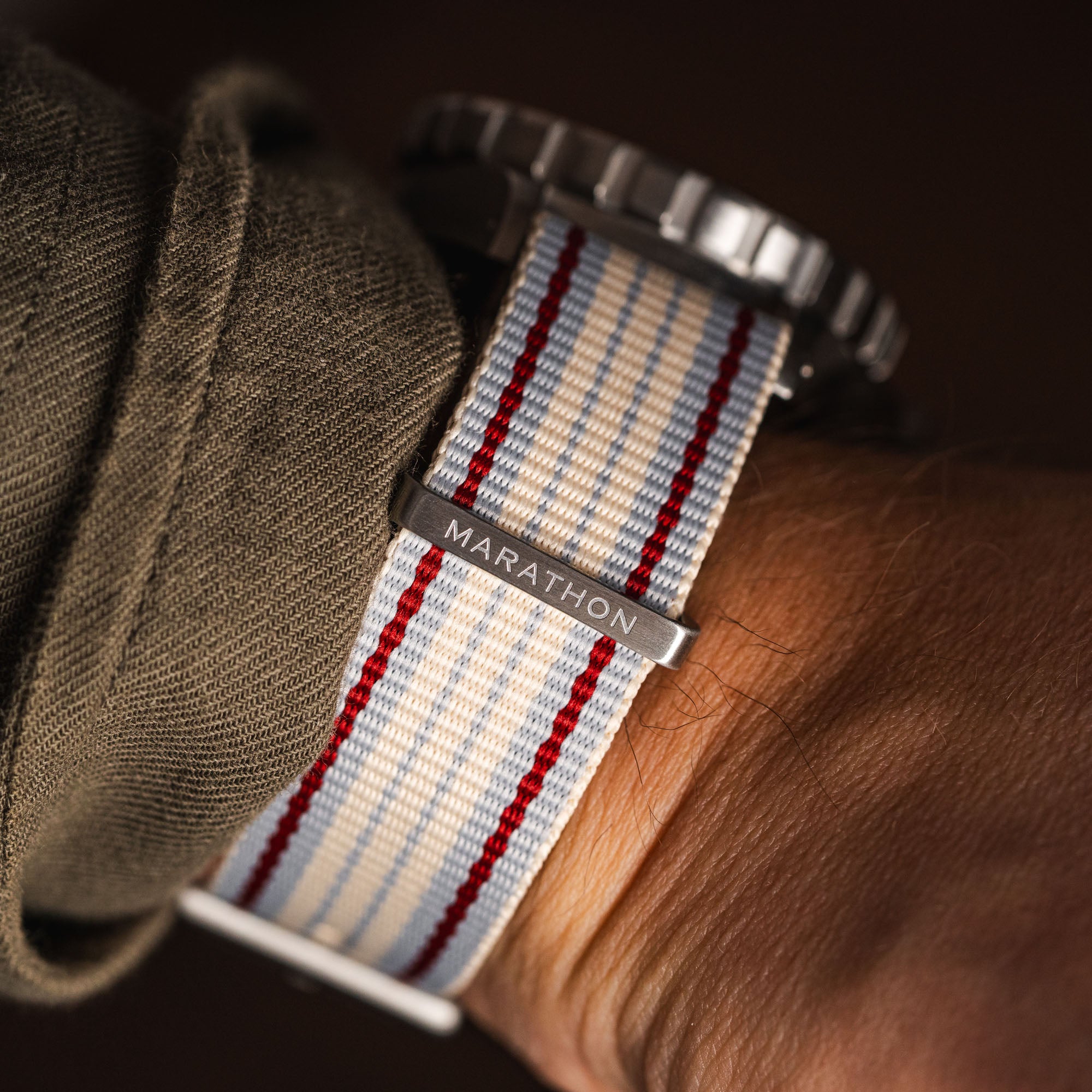 18MM DEFSTAN Strap Brushed Steel Hardware