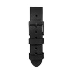 2-Piece Leather Strap, 18mm, Black, Anthracite Hardware