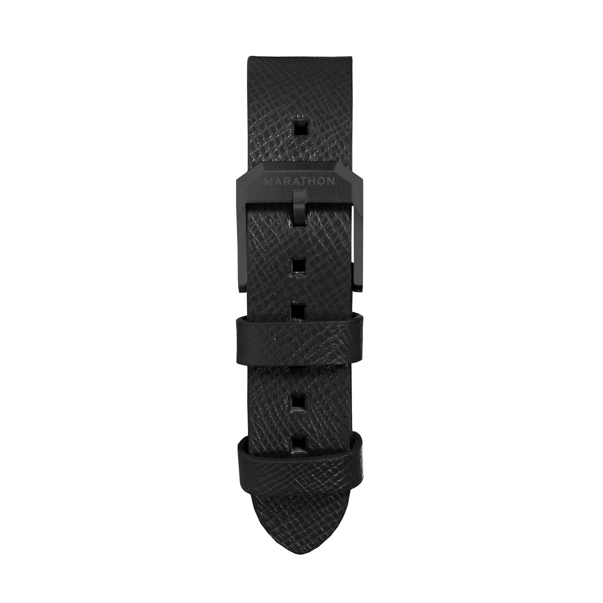 2-Piece Leather Strap, 18mm, Black, Anthracite Hardware