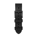 2-Piece Leather Strap, 20mm, Black, Anthracite Hardware