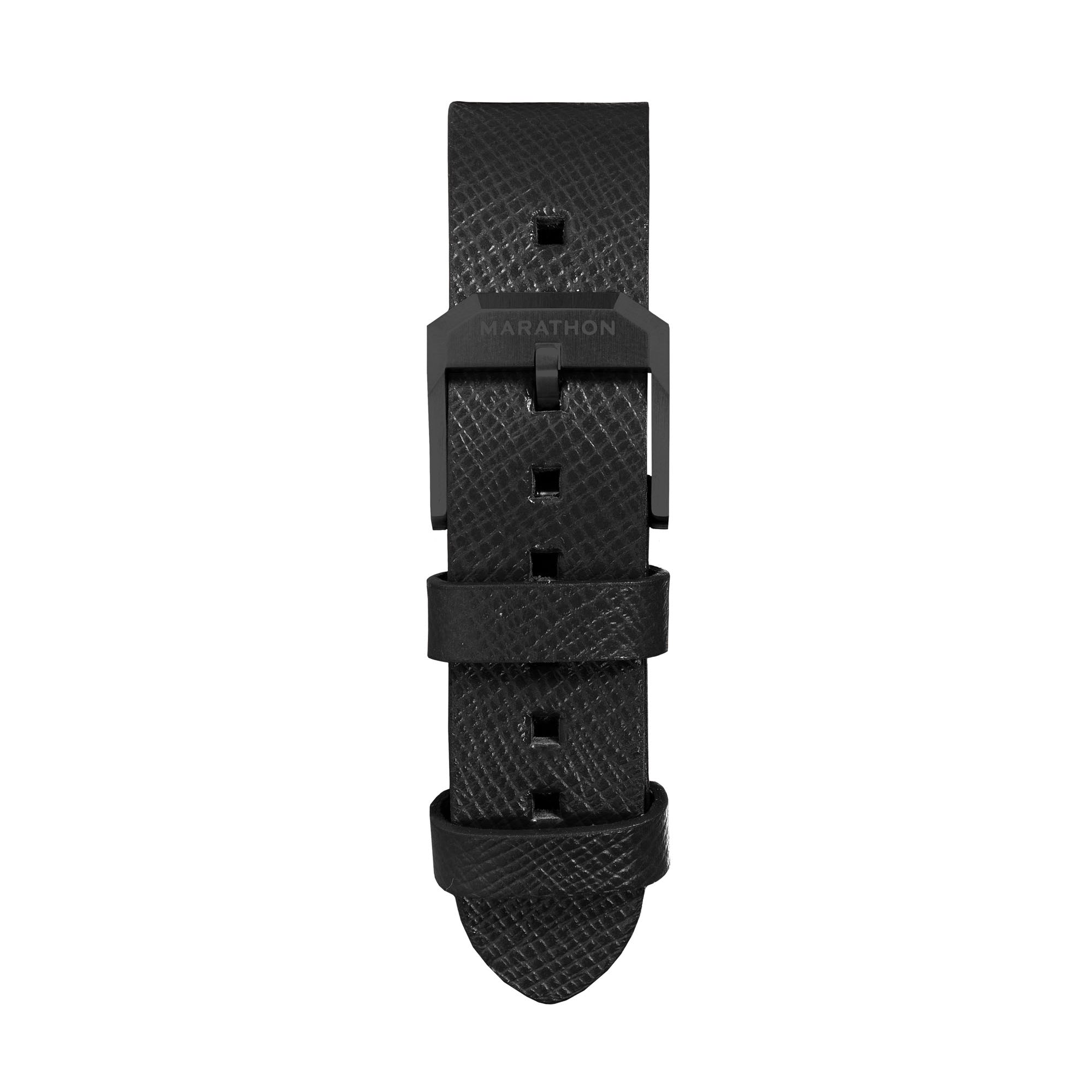 2-Piece Leather Strap, 20mm, Black, Anthracite Hardware