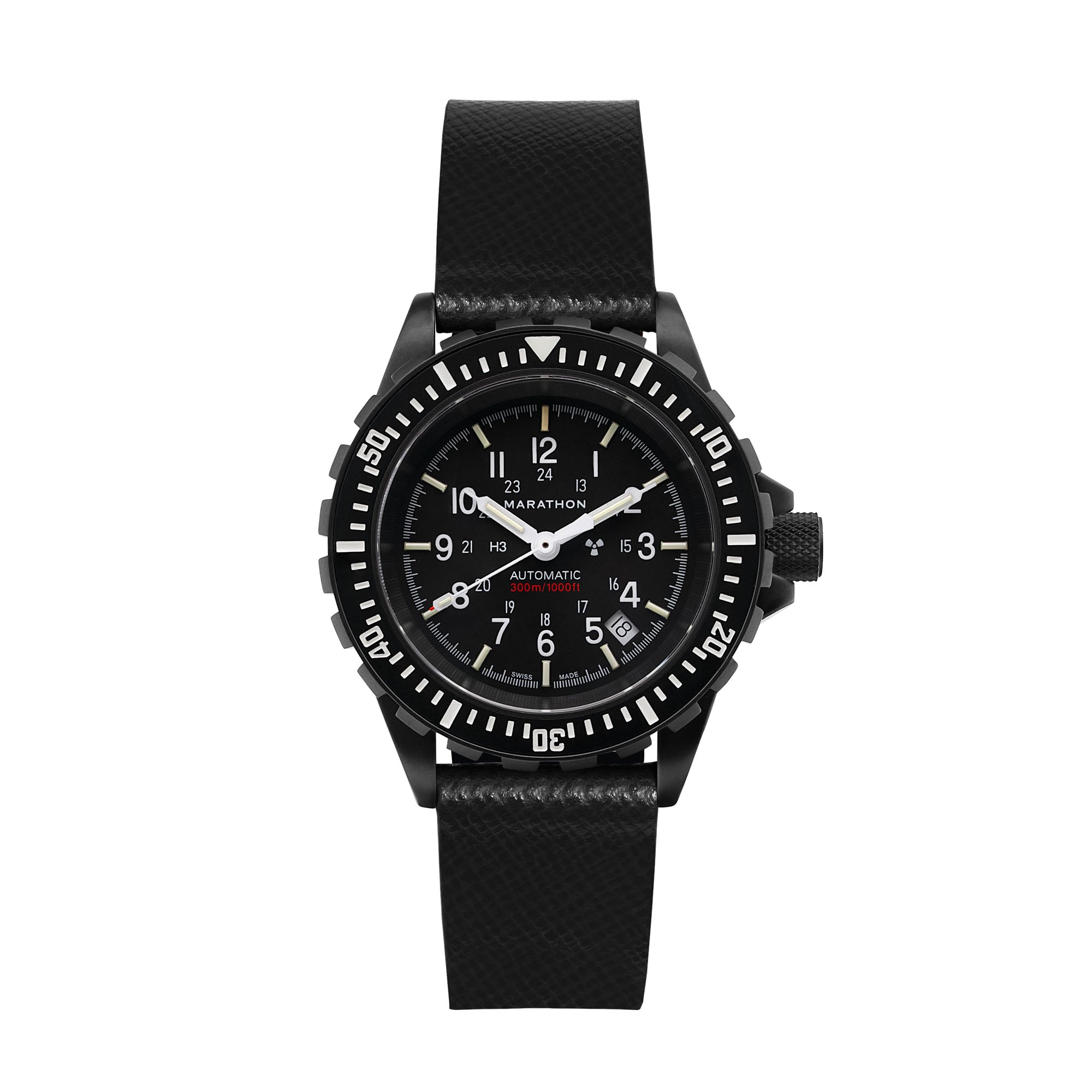 2-Piece Leather Strap, 20mm, Black, Anthracite Hardware