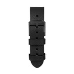 Correa de cuero de 2 piezas, 20 mm, negra, herrajes antracita