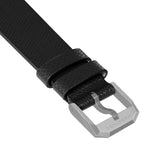 2-Piece Leather Strap, 20mm, Black, Parkerized Hardware