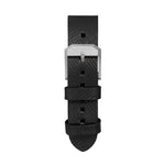 2-Piece Leather Strap, 20mm, Black, Parkerized Hardware