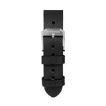 2-Piece Leather Strap, 20mm,  Black, Brushed Hardware