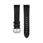 2-Piece Leather Strap, 22mm, Black, Brushed Hardware
