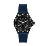 2-Piece Leather Strap, 20mm, Royal Blue, Anthracite Hardware