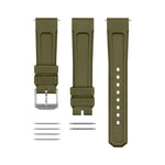 Kit de 3 bracelets en caoutchouc, OD vert, Parkerisé, 20 mm
