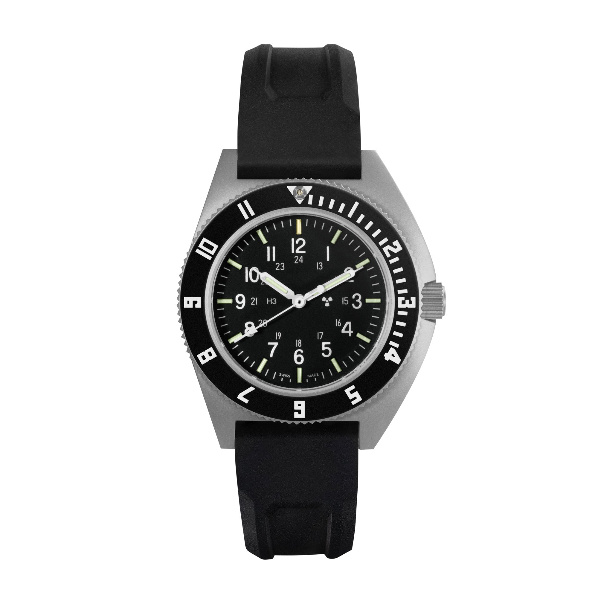 Kit de correa de caucho negra de 3 piezas para el Steel Navigator (SSNAV) de 41mm