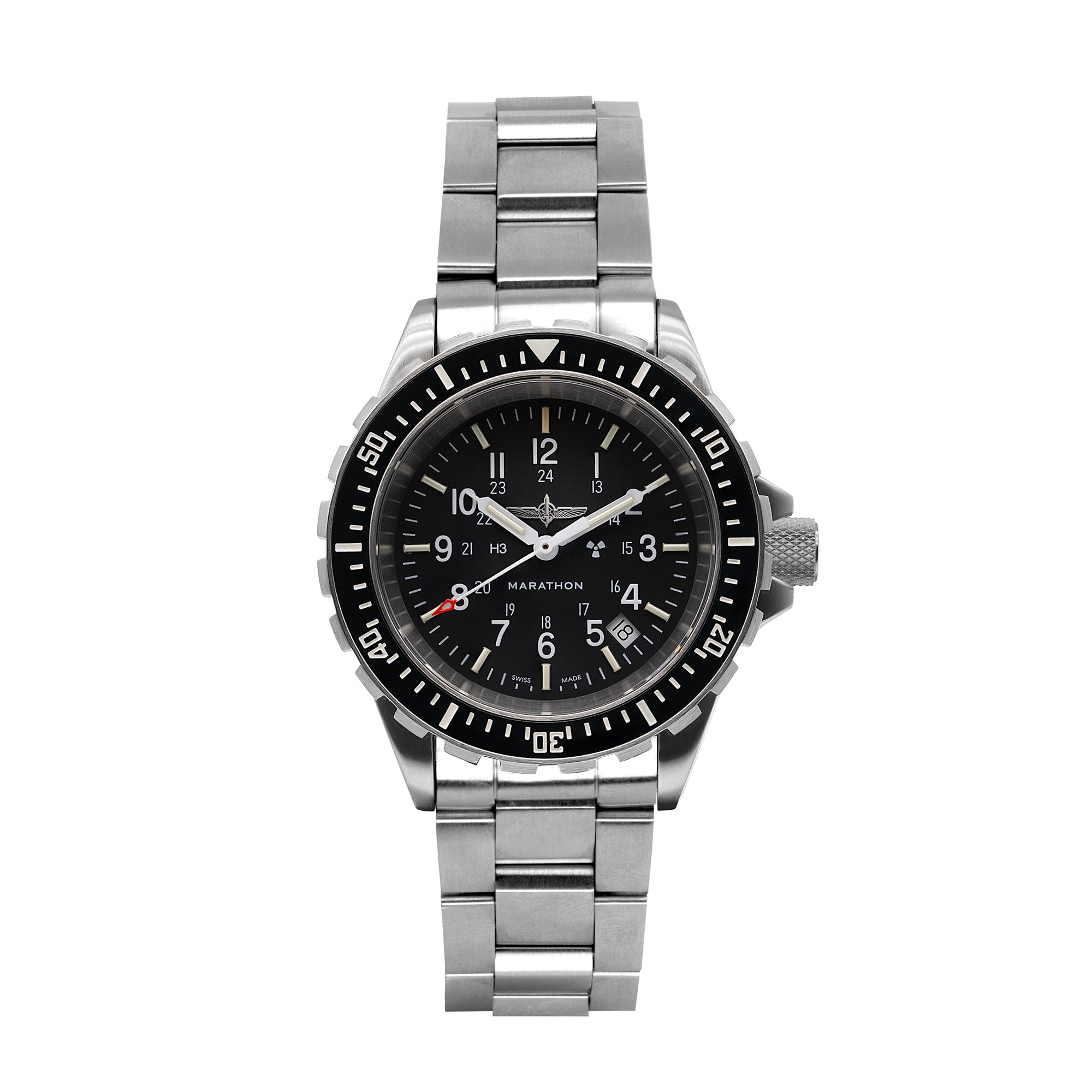 Cuarzo de buceo grande (TSAR) oficial Duvdevan de 41mm con brazalete de acero inoxidable