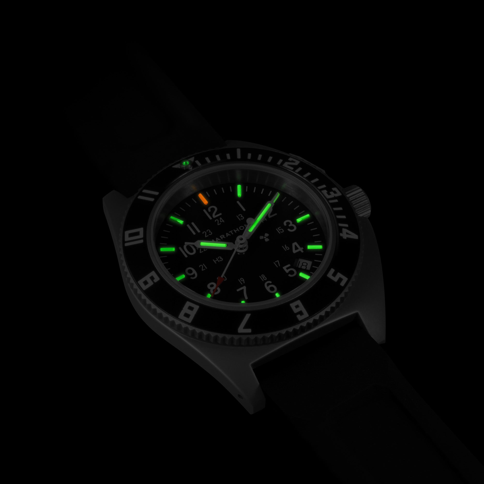 Steel Navigator de 41 mm con fecha (SSNAV-D) y kit de correa de caucho negra de 3 piezas