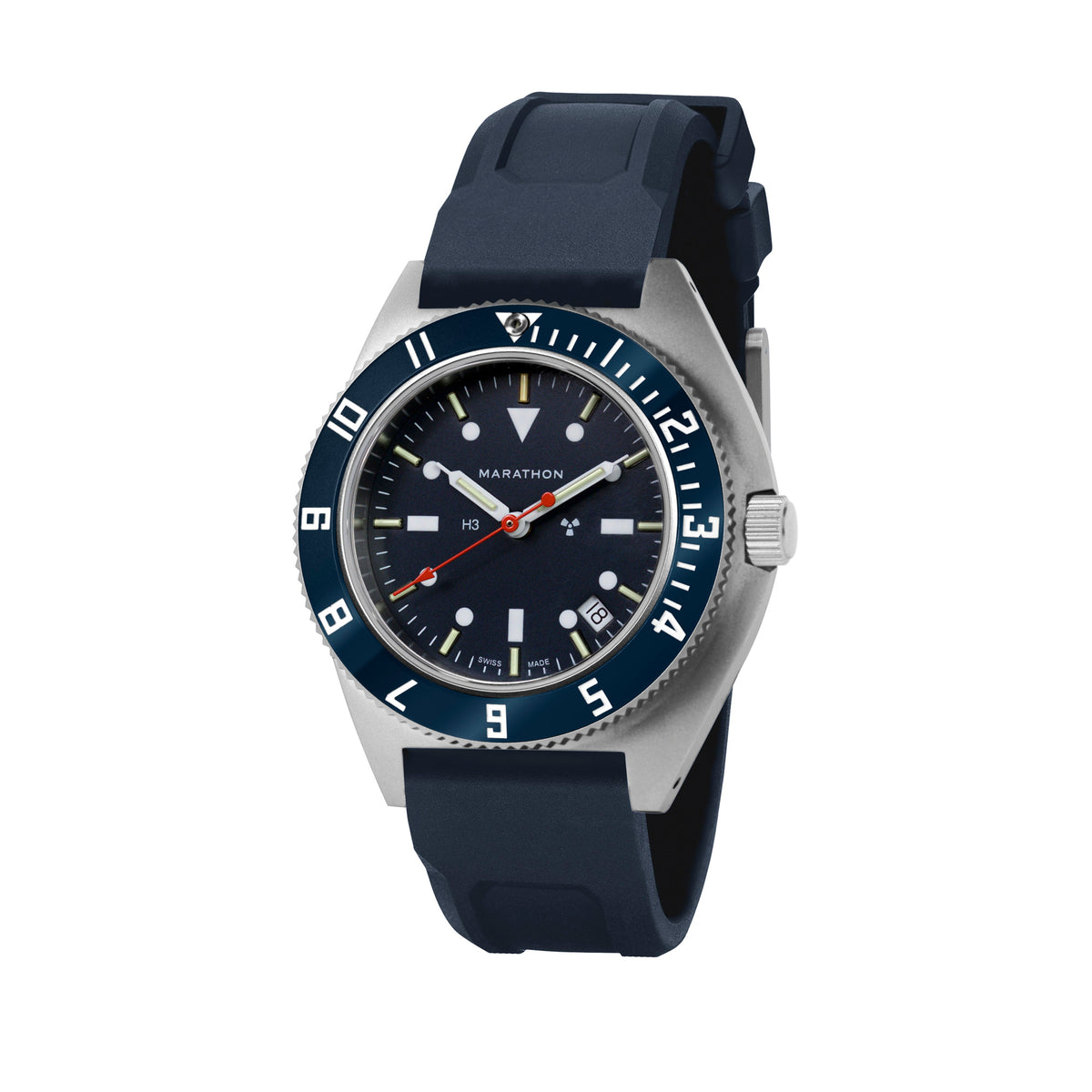 41mm Blue Steel Navigator w/Date (SSNAV-D) on Blue 3-Piece Rubber Strap Kit image