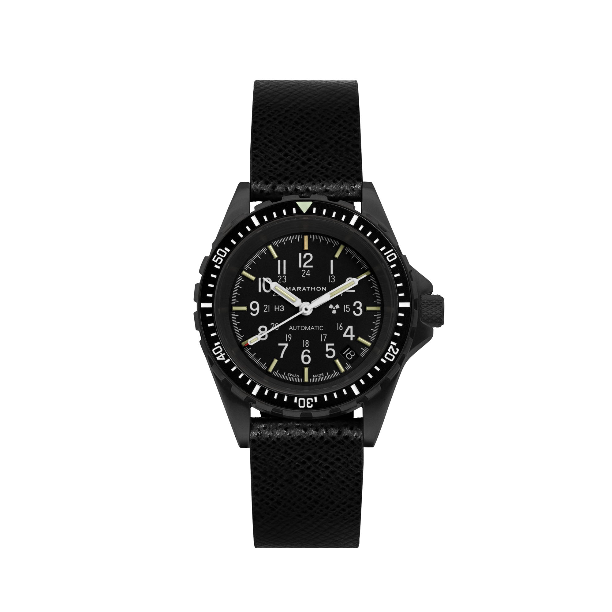 2-Piece Leather Strap, 18mm, Black, Anthracite Hardware