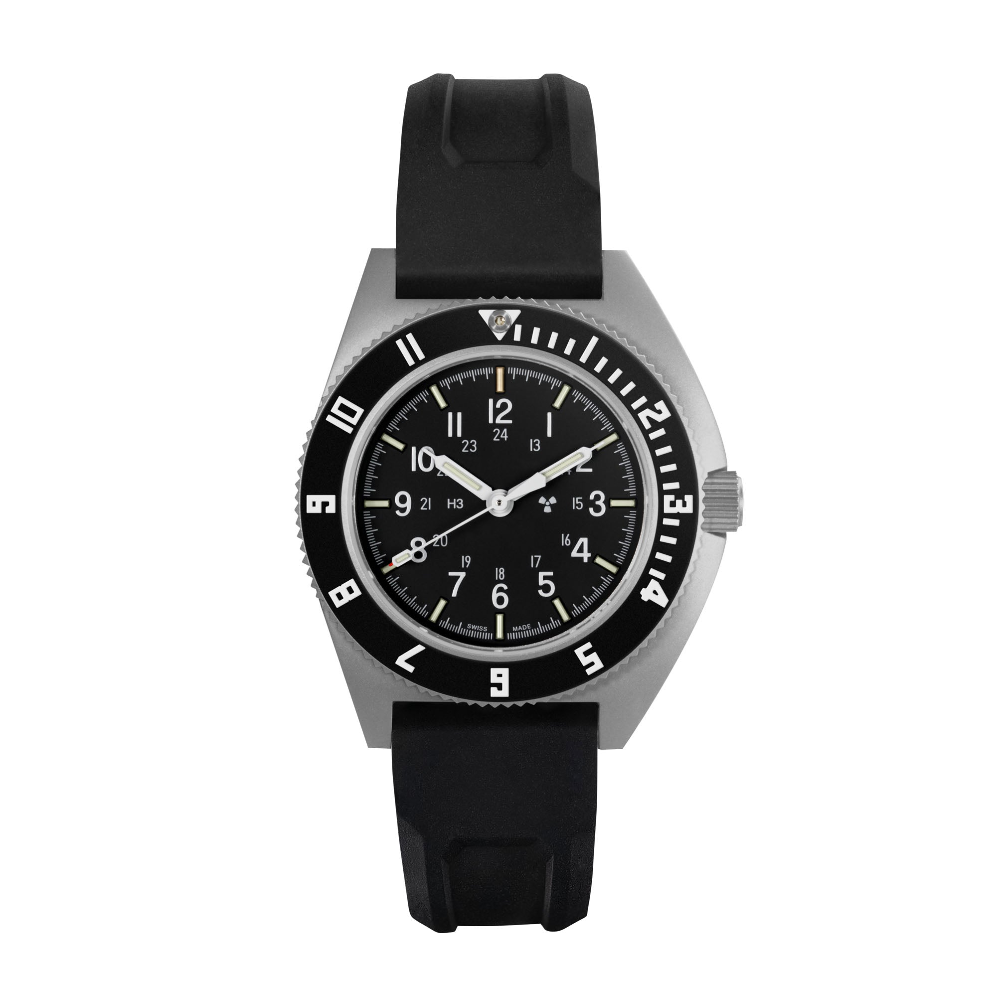 41mm Steel Navigator Automatic (SSNAV Auto) on 3-Piece Rubber Strap Kit