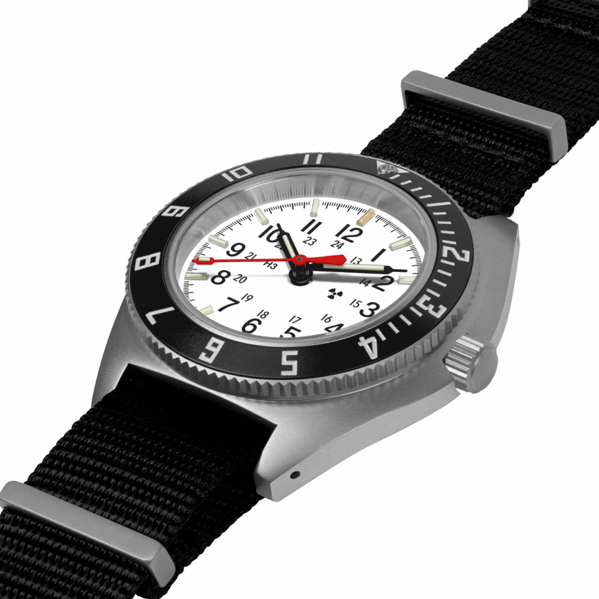 Kit de correa de caucho negra de 3 piezas para el Steel Navigator (SSNAV) de 41mm