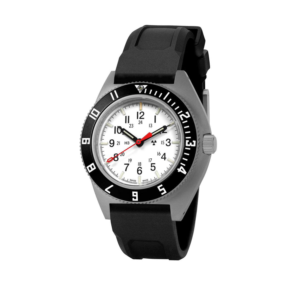 41mm Arctic Steel Navigator Automatic (Arctic SSNAV Auto) on Black 3-Piece Rubber Strap Kit image