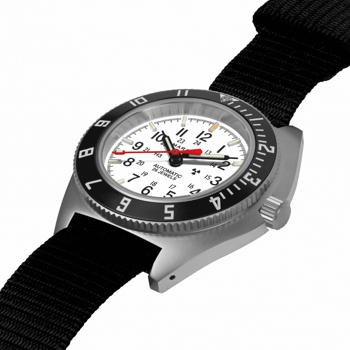 Kit de correa de caucho negra de 3 piezas para el Steel Navigator (SSNAV) de 41mm
